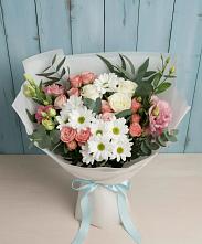 Букет цветов из:  Розы, Лизиантусы и Хризантемы в Ивойлово
