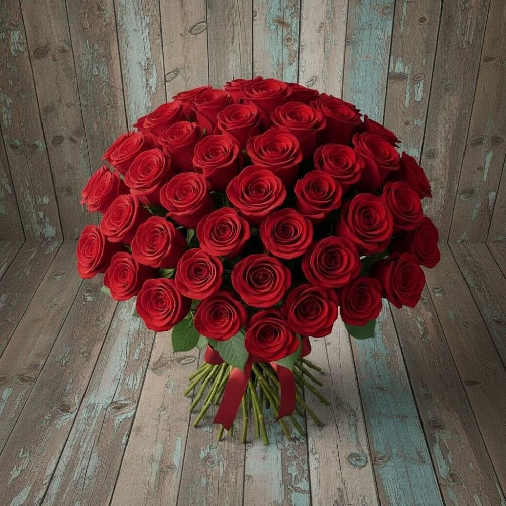 Букет 55 Красных роз Фридом в Ивойлово