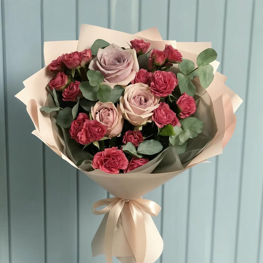 Букет цветов из: Гвоздики и Розы в Ивойлово