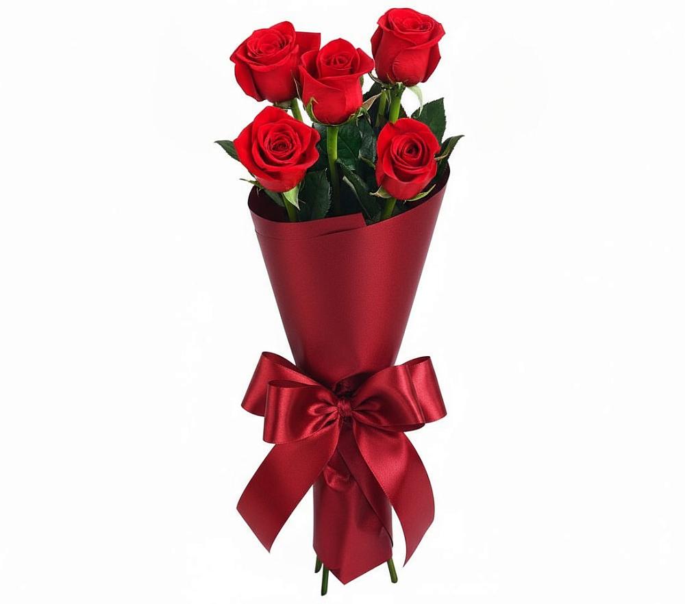Букет 5 Красных роз Эдлесс Лав в Ивойлово