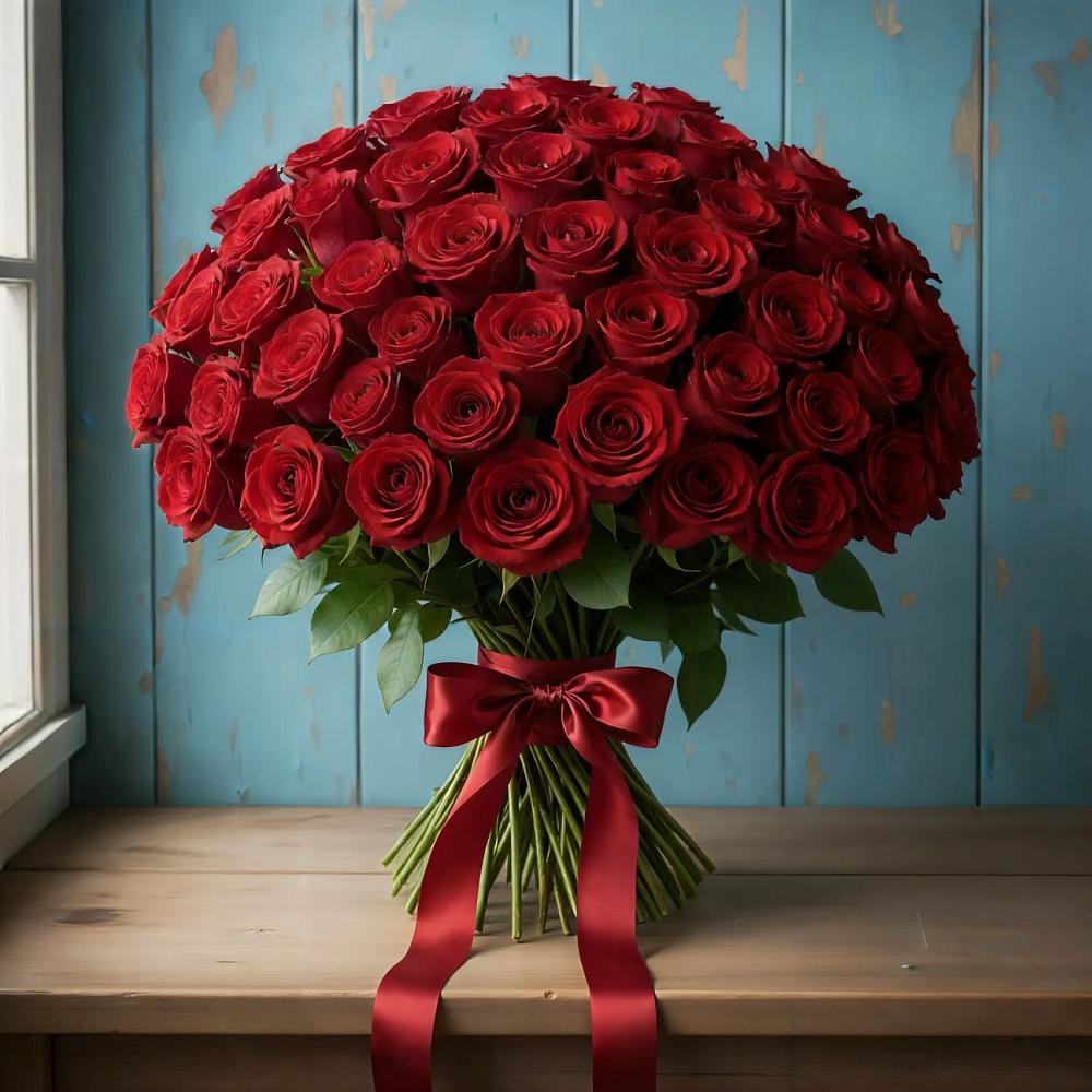 Букет Красные розы Блэк Меджик в Ивойлово