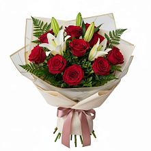 Букет цветов из:  Лилии и Розы #REPLACE_PRED# Ивойлово