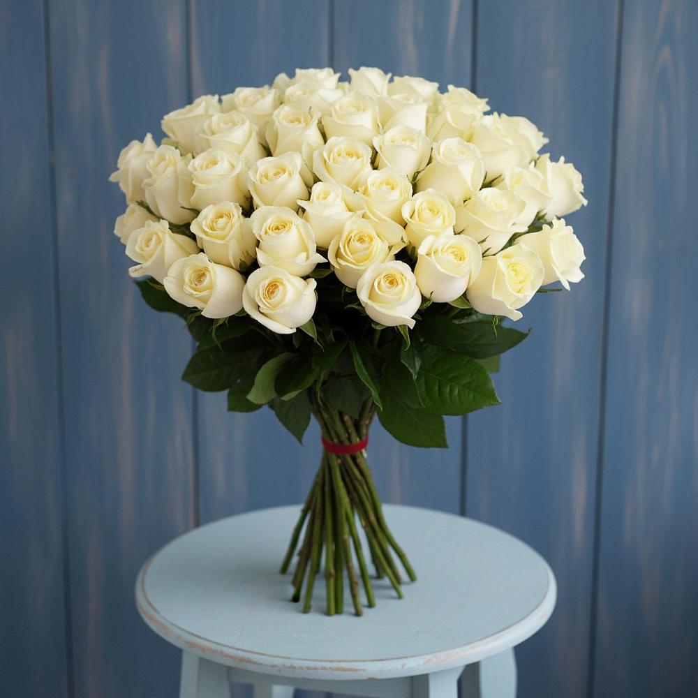 Букет 51 Белая роза Эдлесс Лав в Ивойлово