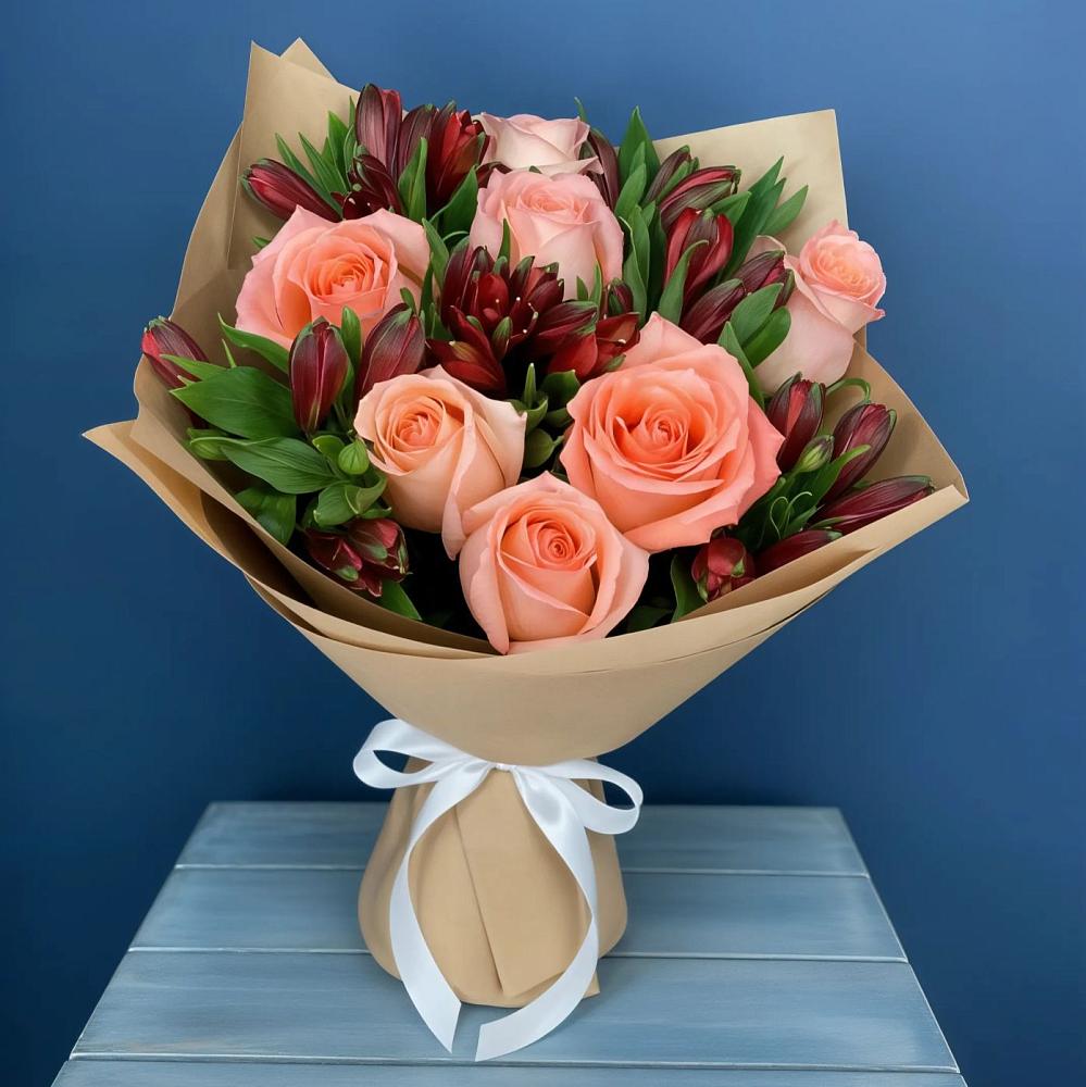 Букет цветов из: Розы и Альстромерии в Ивойлово