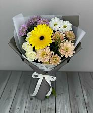 Букет цветов из:  Розы, Герберы и Хризантемы в Ивойлово
