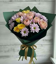 Букет цветов из:  Хризантемы и Розы #REPLACE_PRED# Ивойлово