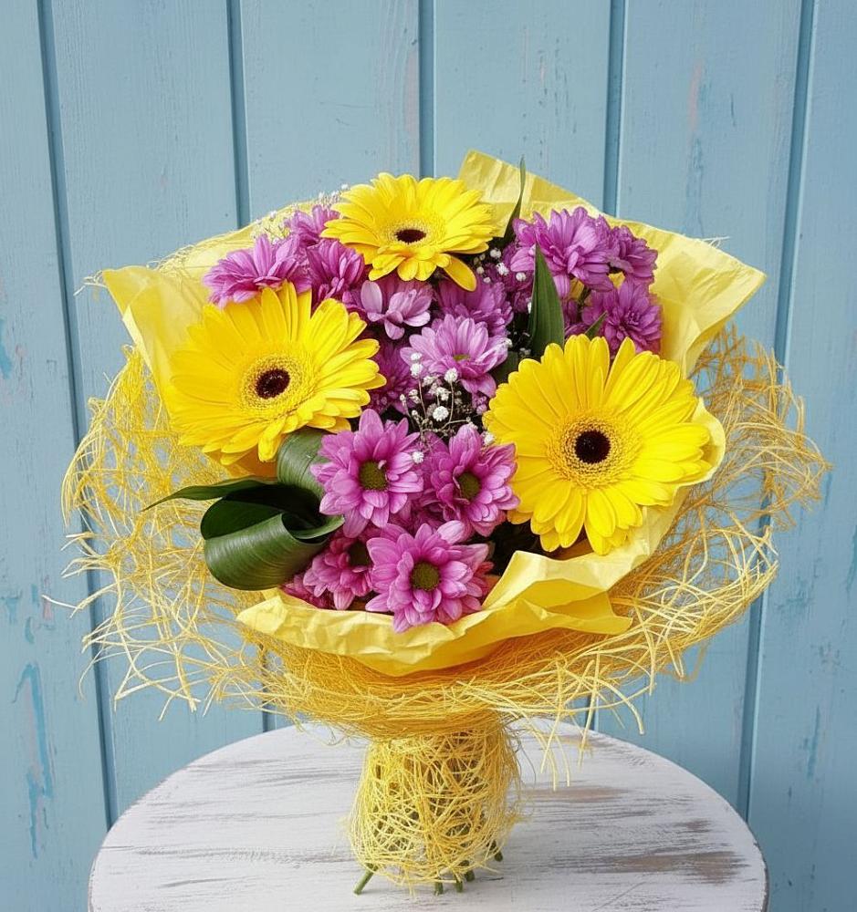 Букет цветов из: Хризантемы и Герберы в Ивойлово