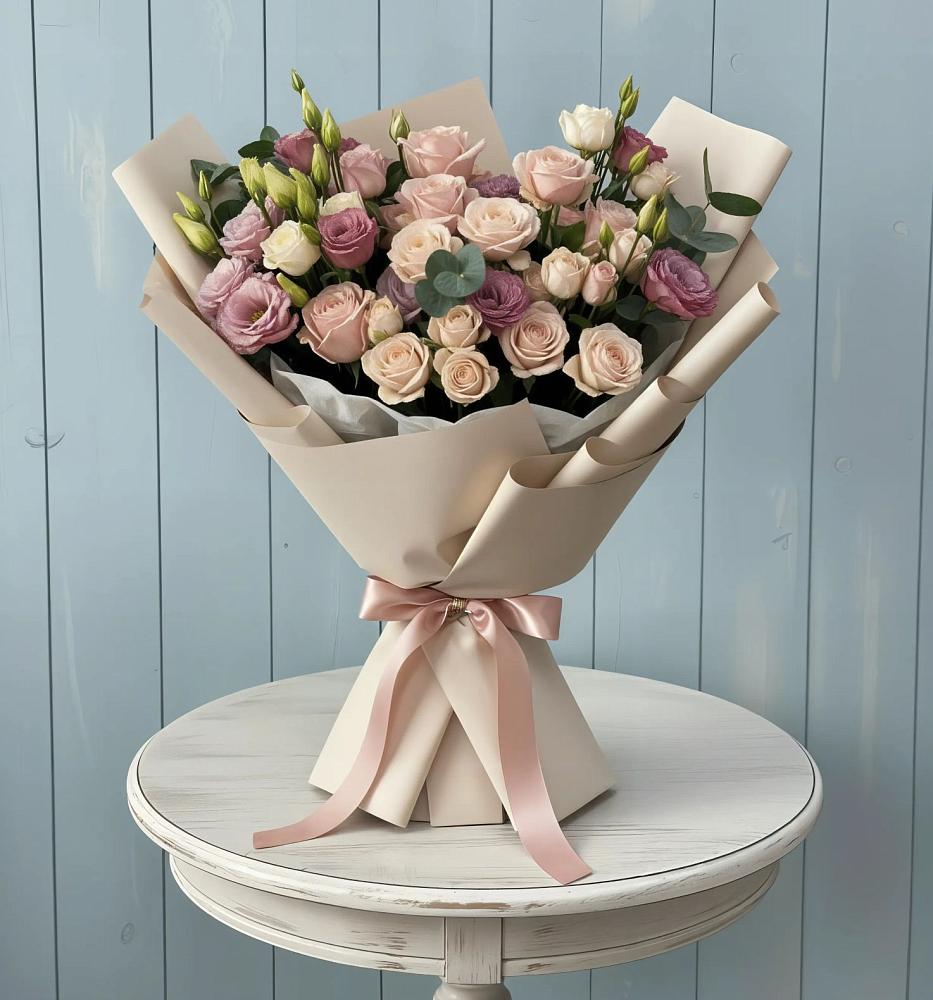 Букет цветов из: Розы и Лизиантусы в Ивойлово