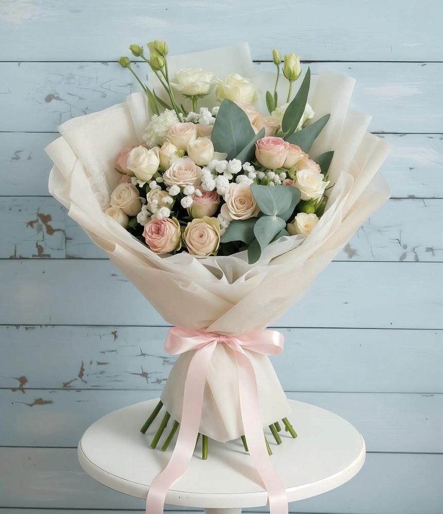 Букет цветов из: Розы и Лизиантусы в Ивойлово