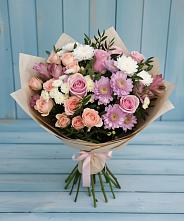 Букет цветов из:  Хризантемы, Розы и Альстромерии #REPLACE_PRED# Ивойлово