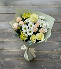 Букет цветов из:  Альстромерии, Розы и Хризантемы в Ивойлово